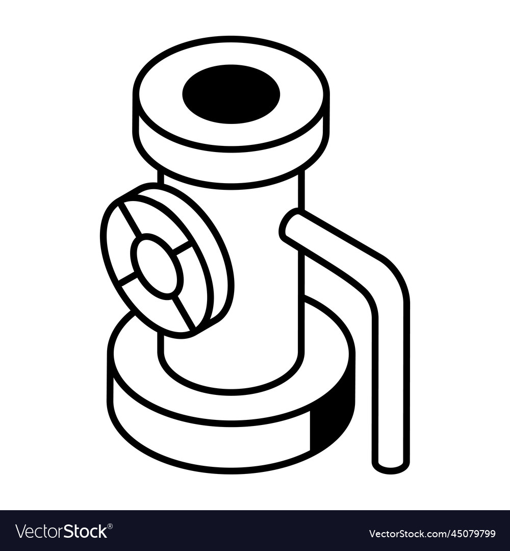 Grab a linear isometric icon of pipeline Vector Image