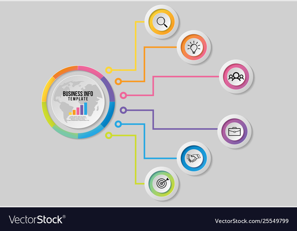 Infografische Designvorlage mit Optionen Schritten Vector Image Infografische Designvorlage mit Optionen Schritten