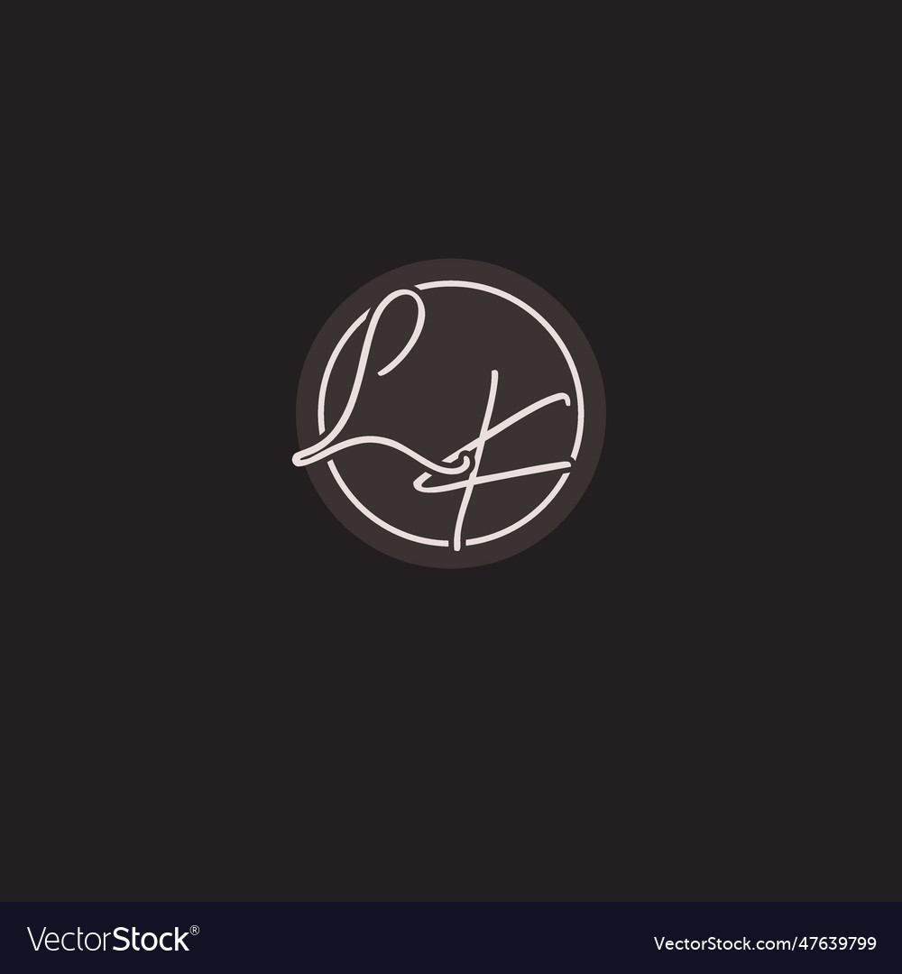 Initials lk logo monogram with simple circle line