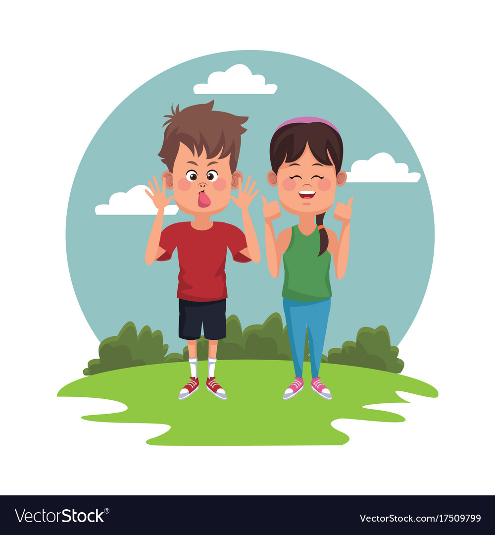 Kids At Park Royalty Free Vector Image - Vectorstock