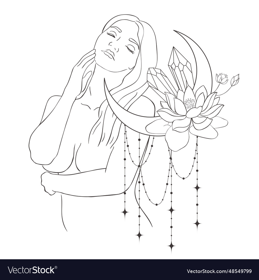 Line art women Royalty Free Vector Image - VectorStock