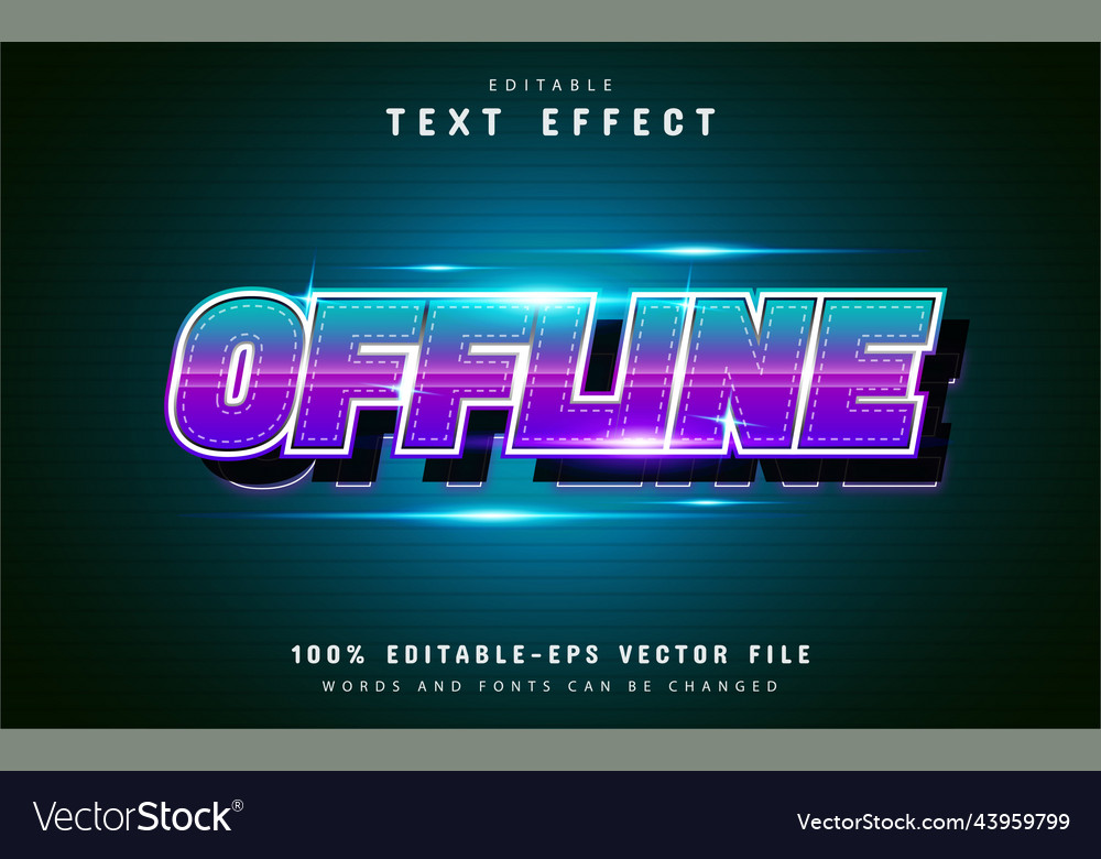 Offline 3d text effect vector image Offline 3d text effect