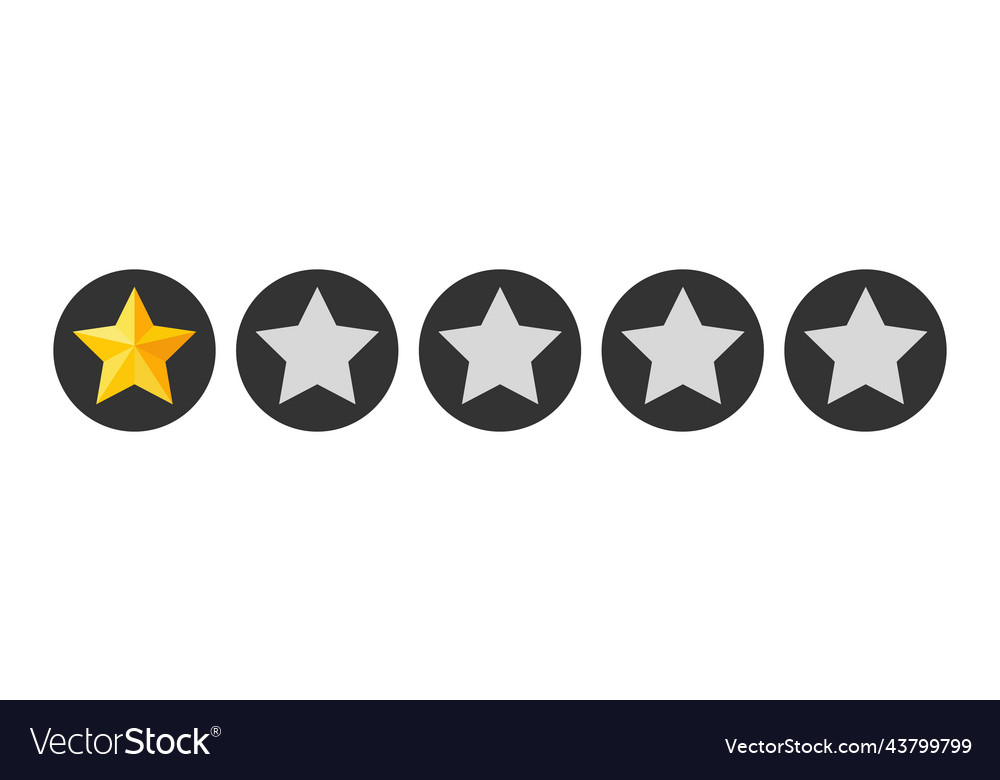 One stars rating button vector image One stars rating button