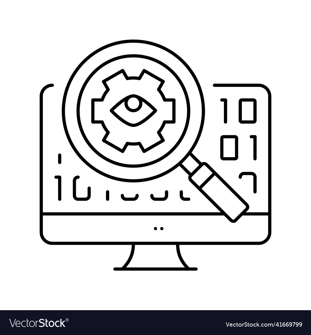 Open source software line icon vector image Open source software line icon