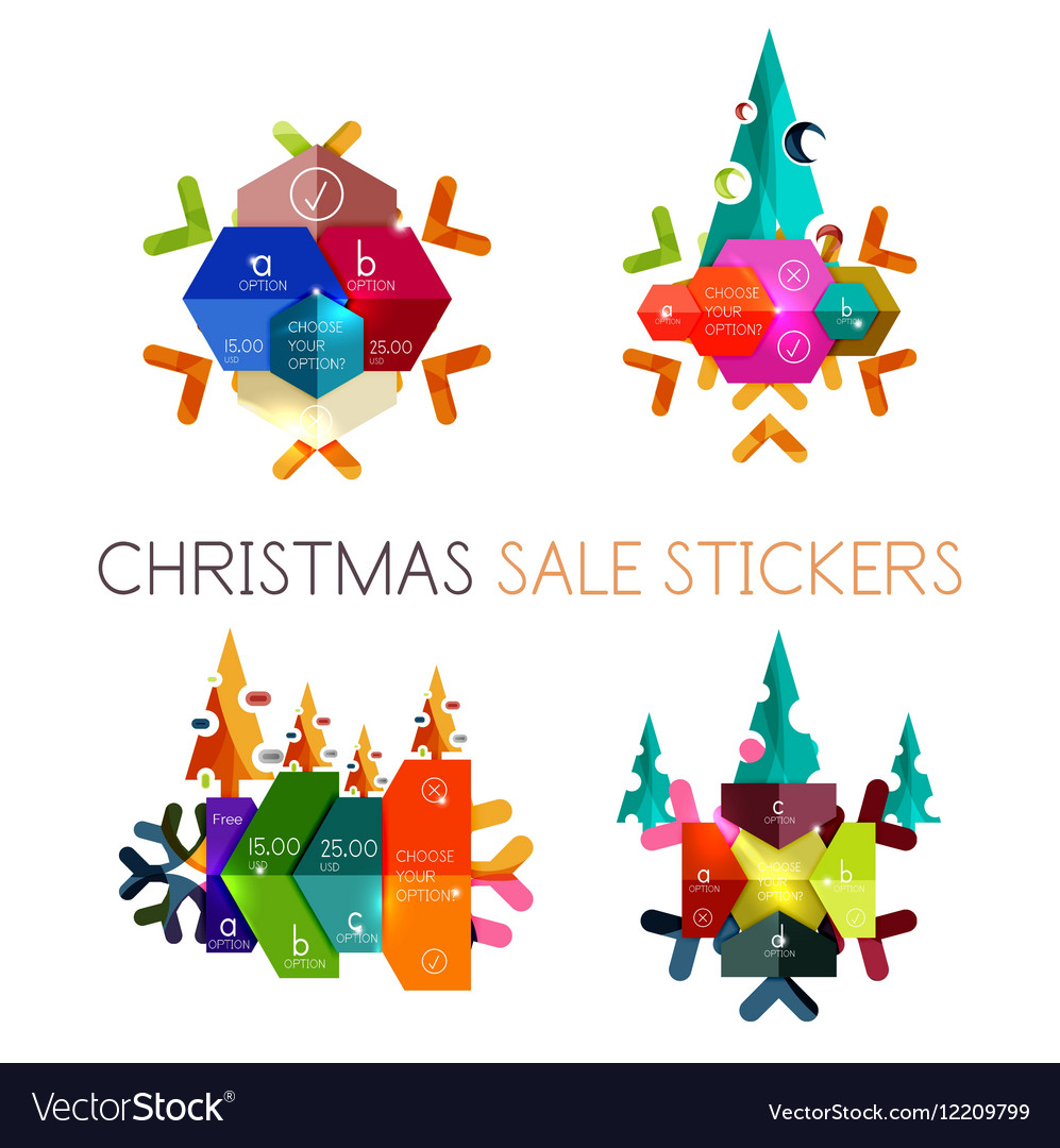 paper new year and christmas labels stickers vector image christmas to and from labels