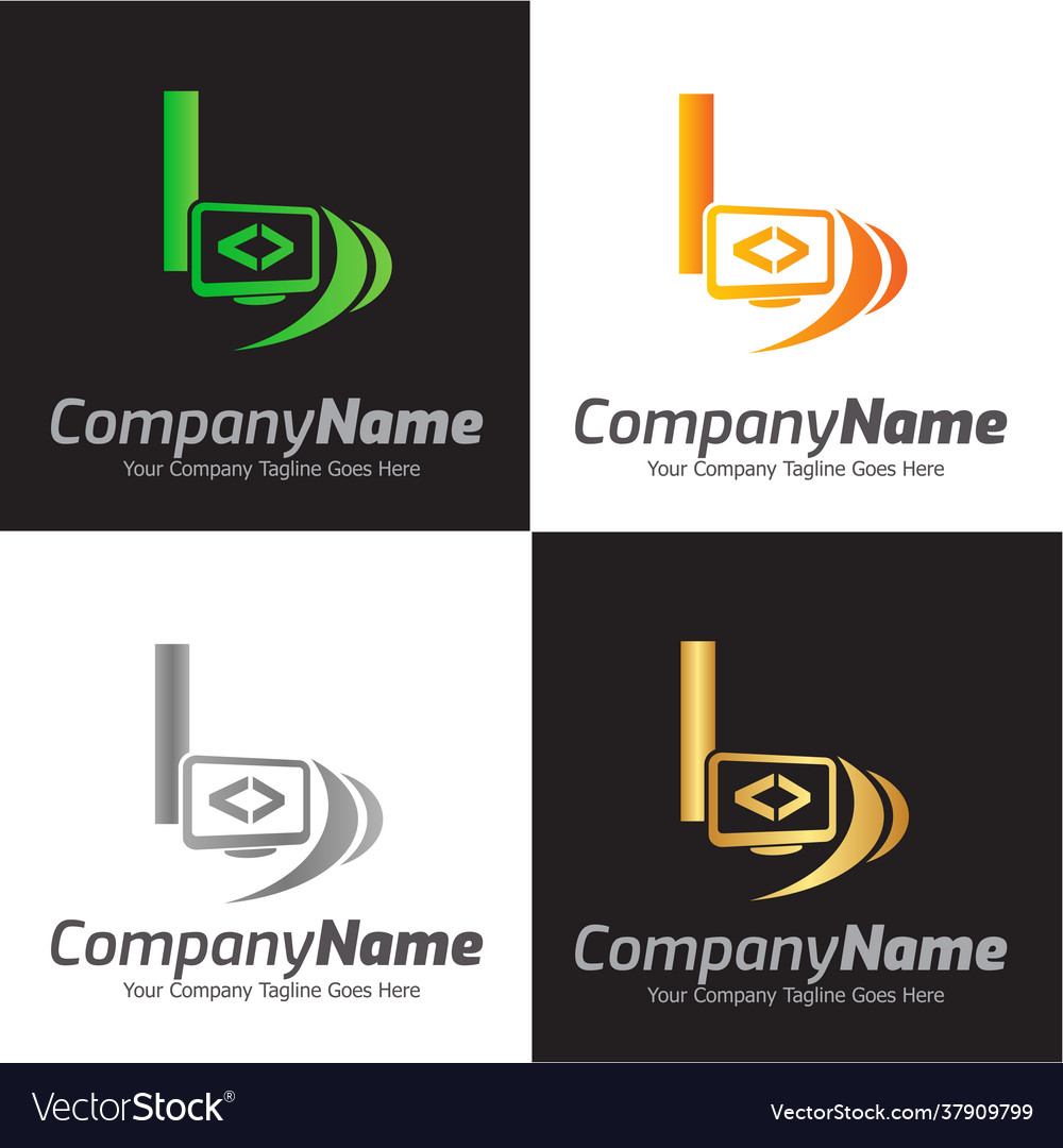 Programming code and computer monitor logo