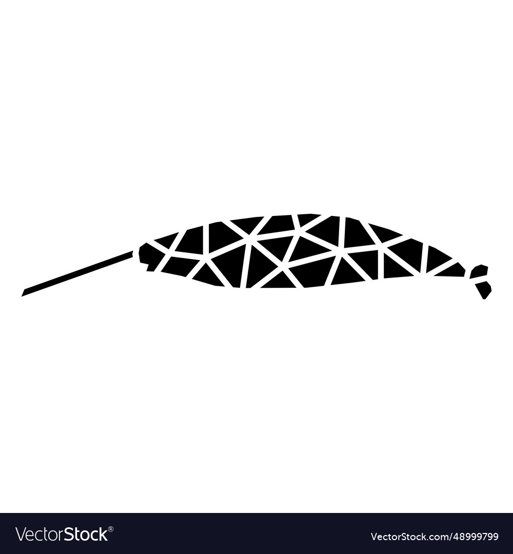 Einfache narwhal polygonale Silhouette