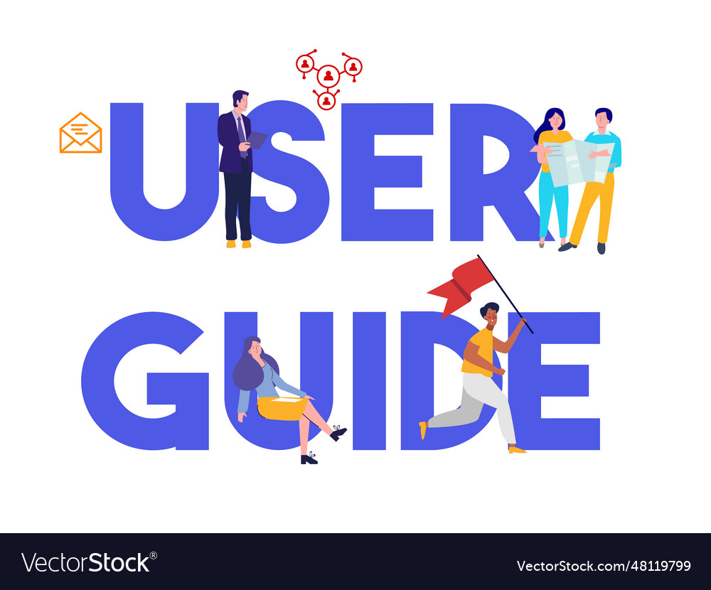 User guide information help instruction service vector image User guide information help instruction service
