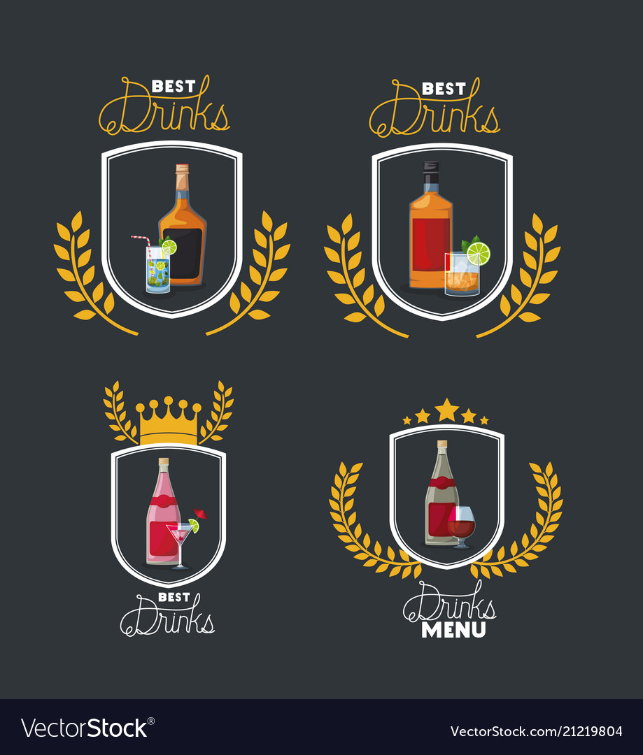 Best drink bottle with cup frame Royalty Free Vector Image