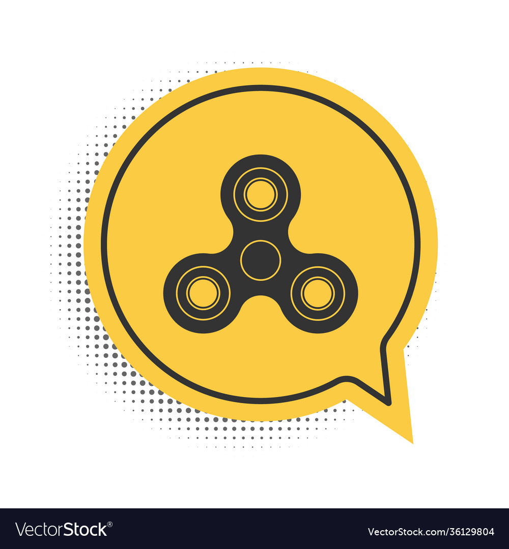 Black fidget spinner icon isolated on white