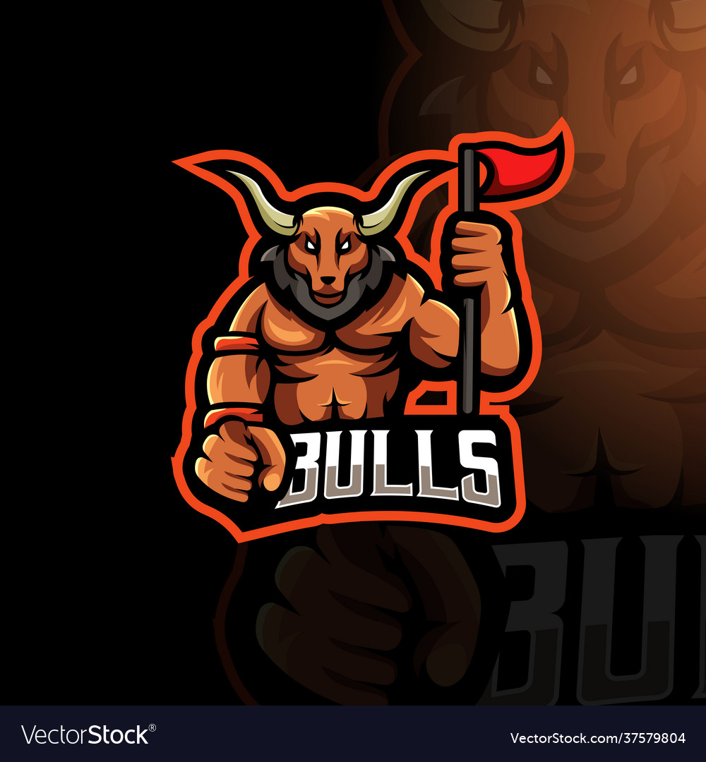 Bulls team logo Royalty Free Vector Image - VectorStock