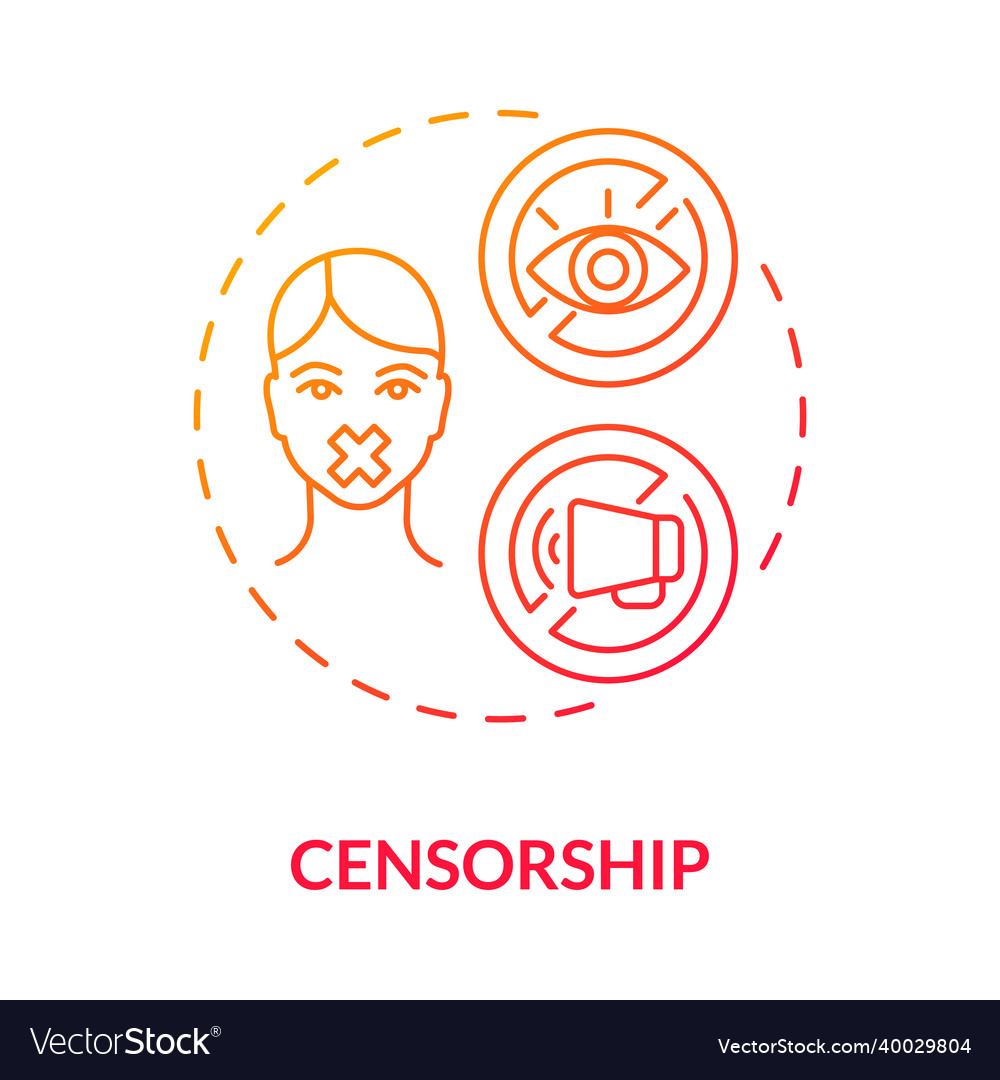 Censorship Red Gradient Concept Icon Royalty Free Vector 8798