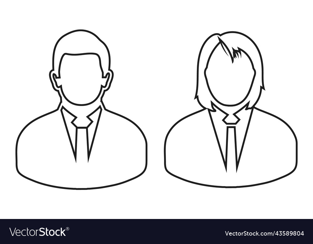 Corporate couple icon line style eps Royalty Free Vector