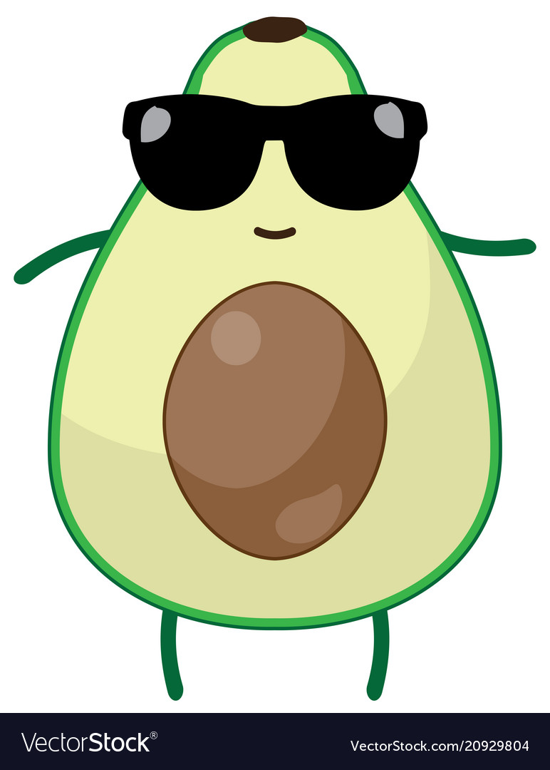 Funny avocado Royalty Free Vector Image - VectorStock