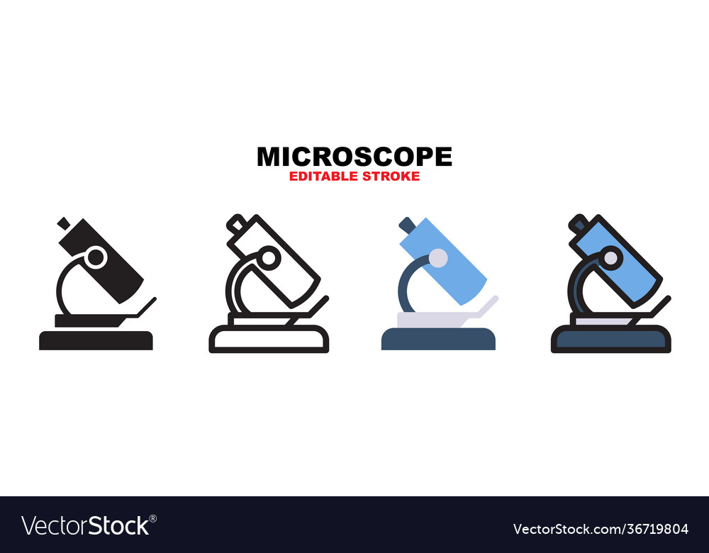 Microscope icon set with different styles