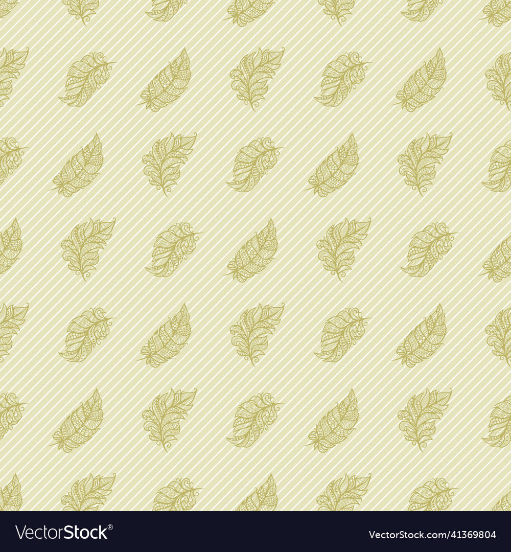 Seamless pattern with lacy feathers