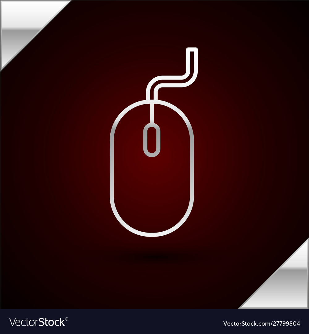 Silver line computer mouse icon isolated on dark Vector Image Silver line computer mouse icon isolated on dark