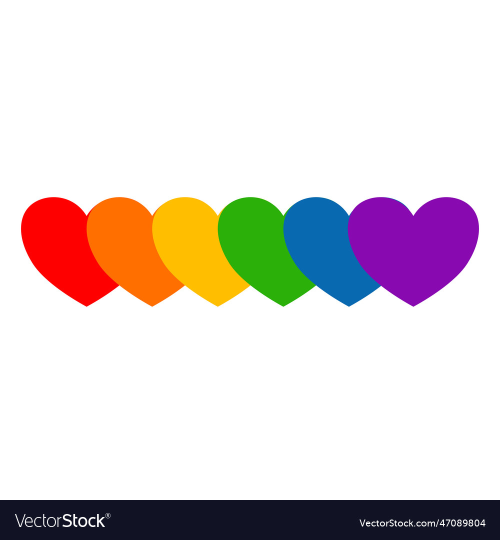 Stack heart rainbow Vector Image Stack heart rainbow