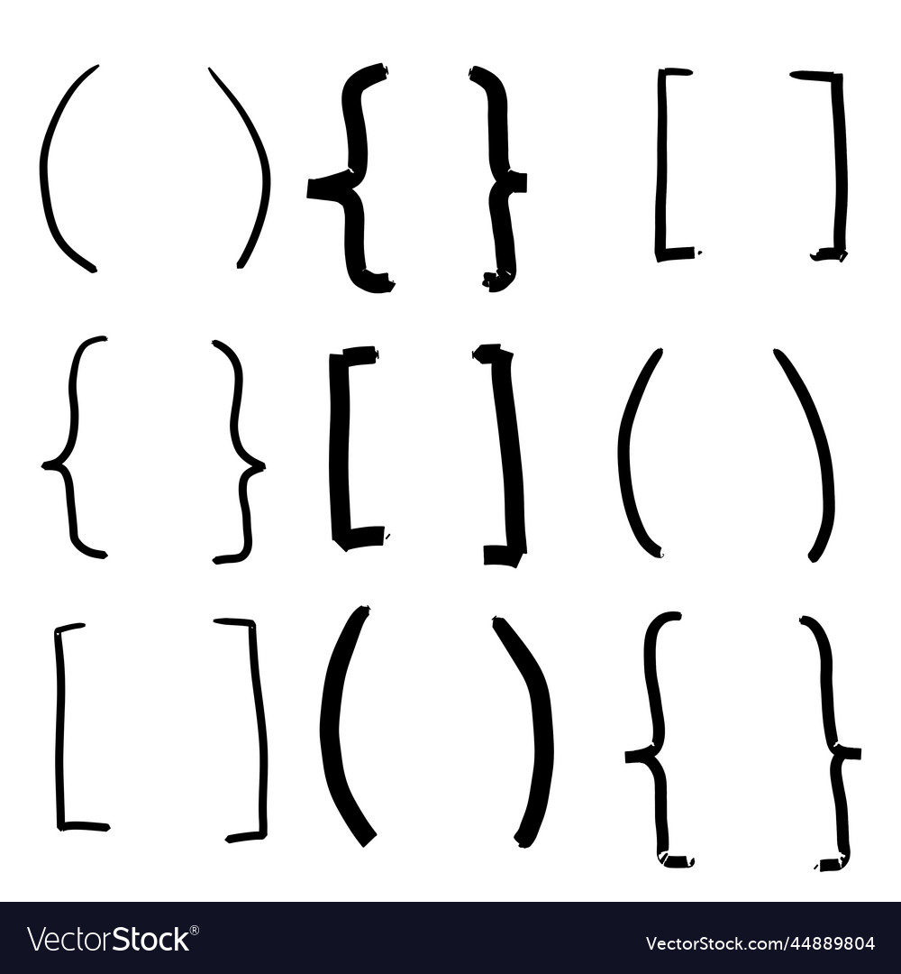 Text Brackets & Parentheses Doodle Set