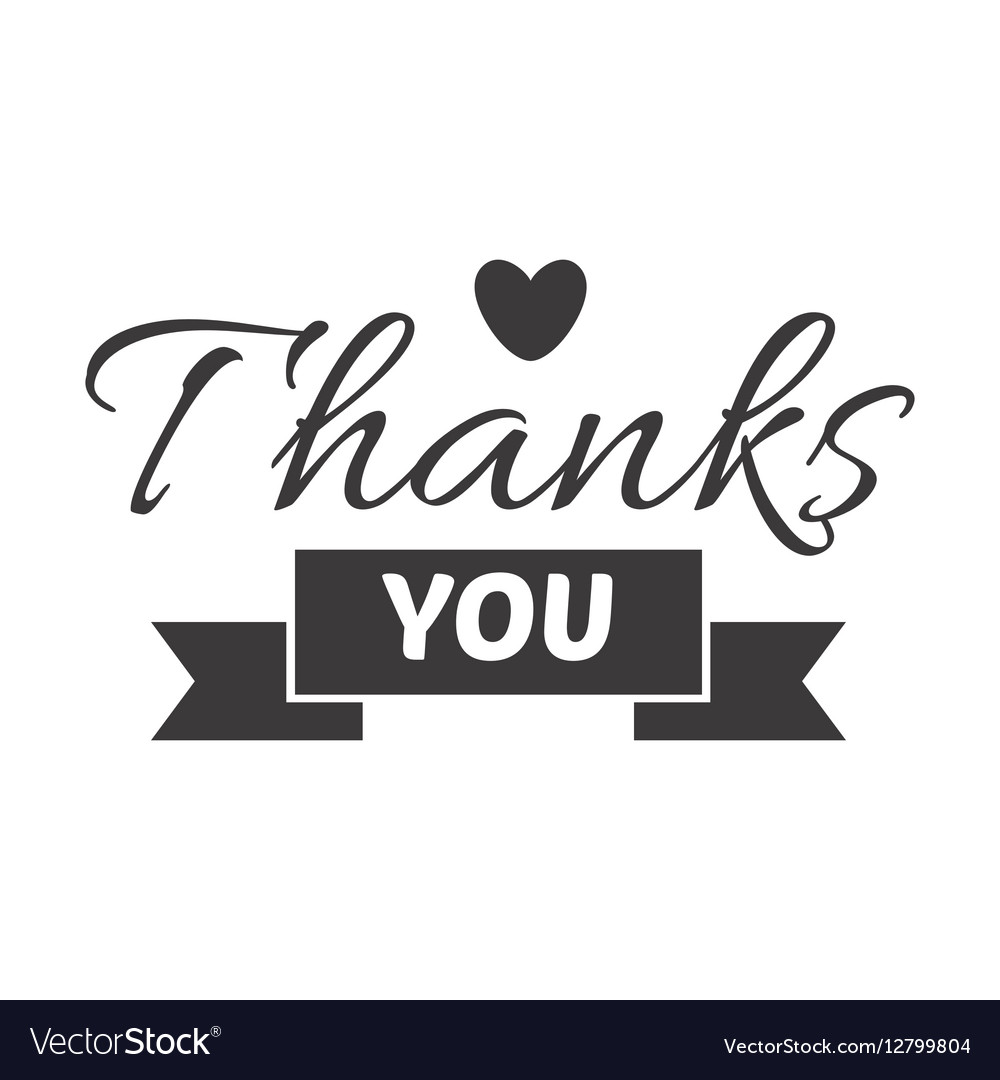 Thank you text lettering badge Royalty Free Vector Image