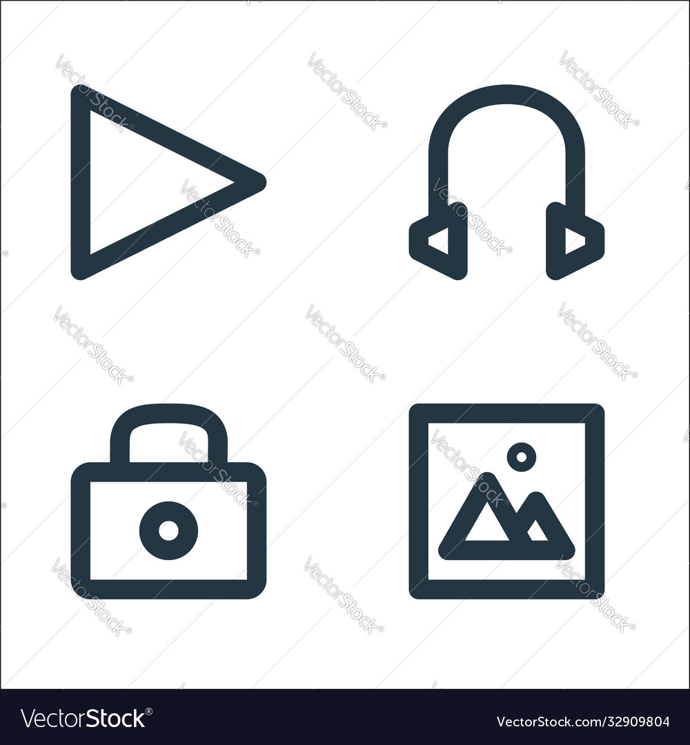User interface line icons linear set quality