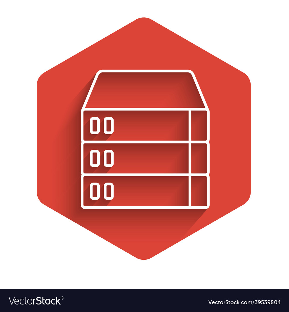 White line server data web hosting icon isolated