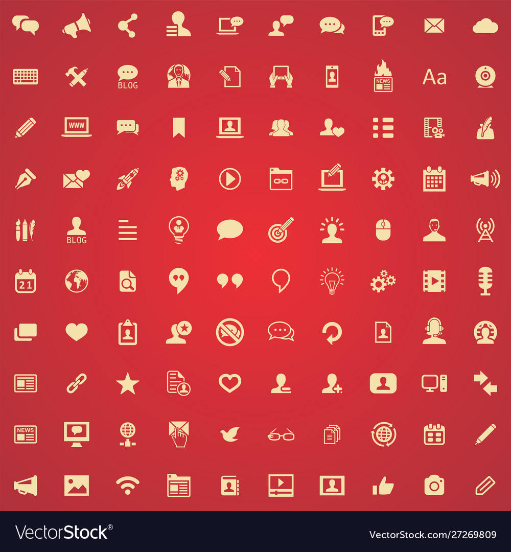 Blog 100 icons universal set for web and ui