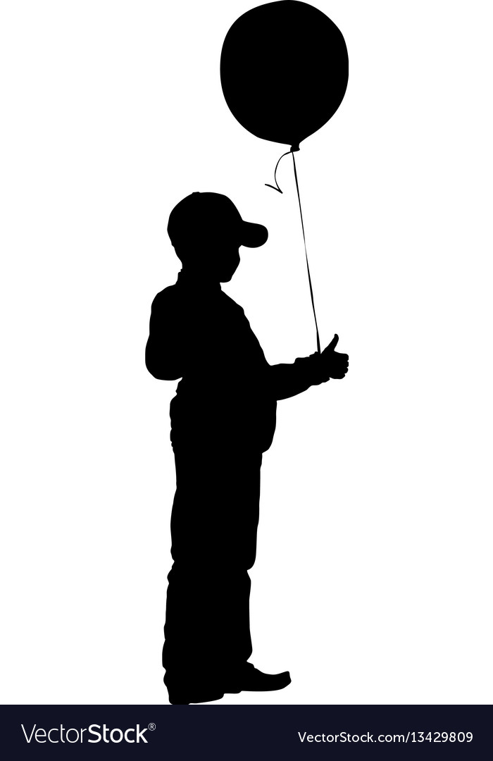 Boy Holding Balloon Silhouette
