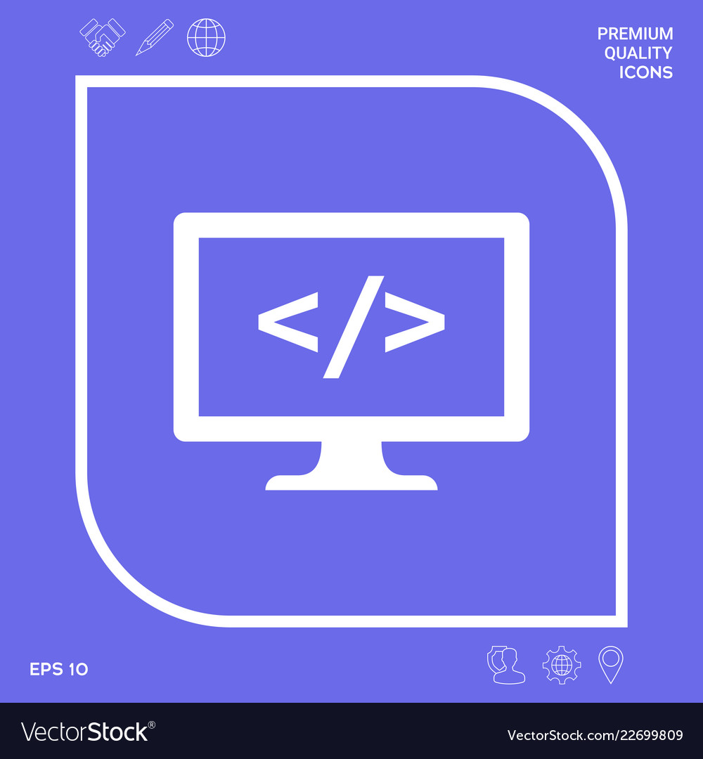 Coding symbol icon graphic elements