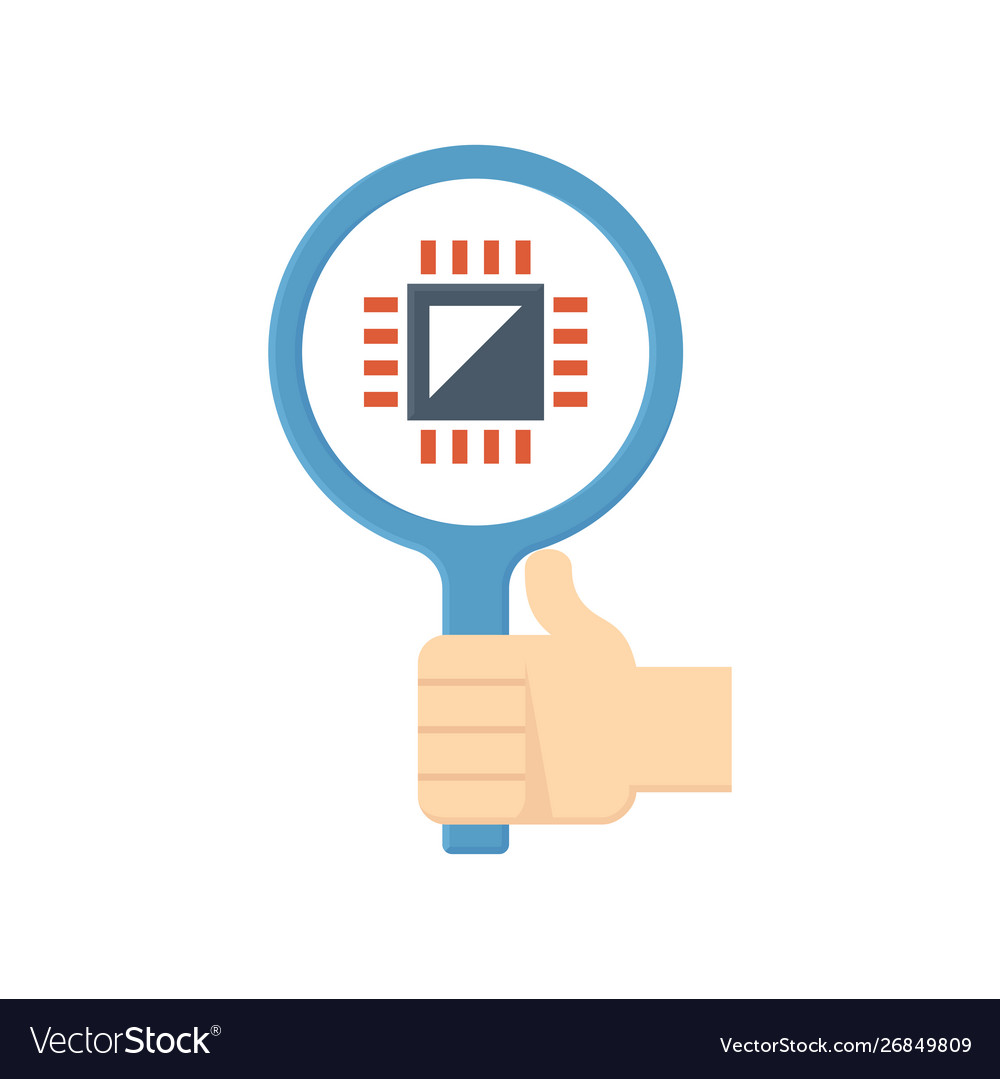 Microchip testing icon vector image Microchip testing icon