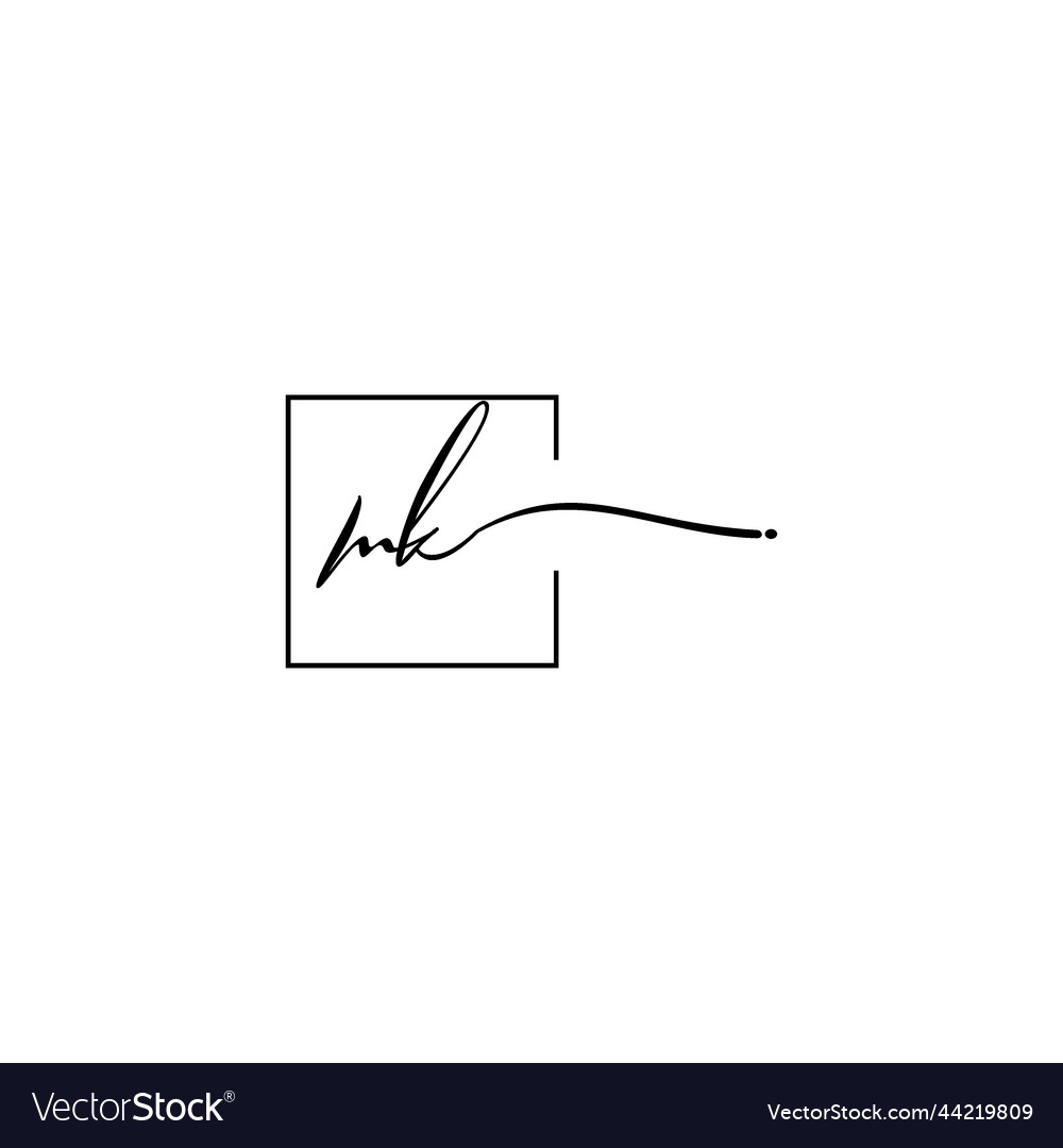 Mk signature square logo initial concept