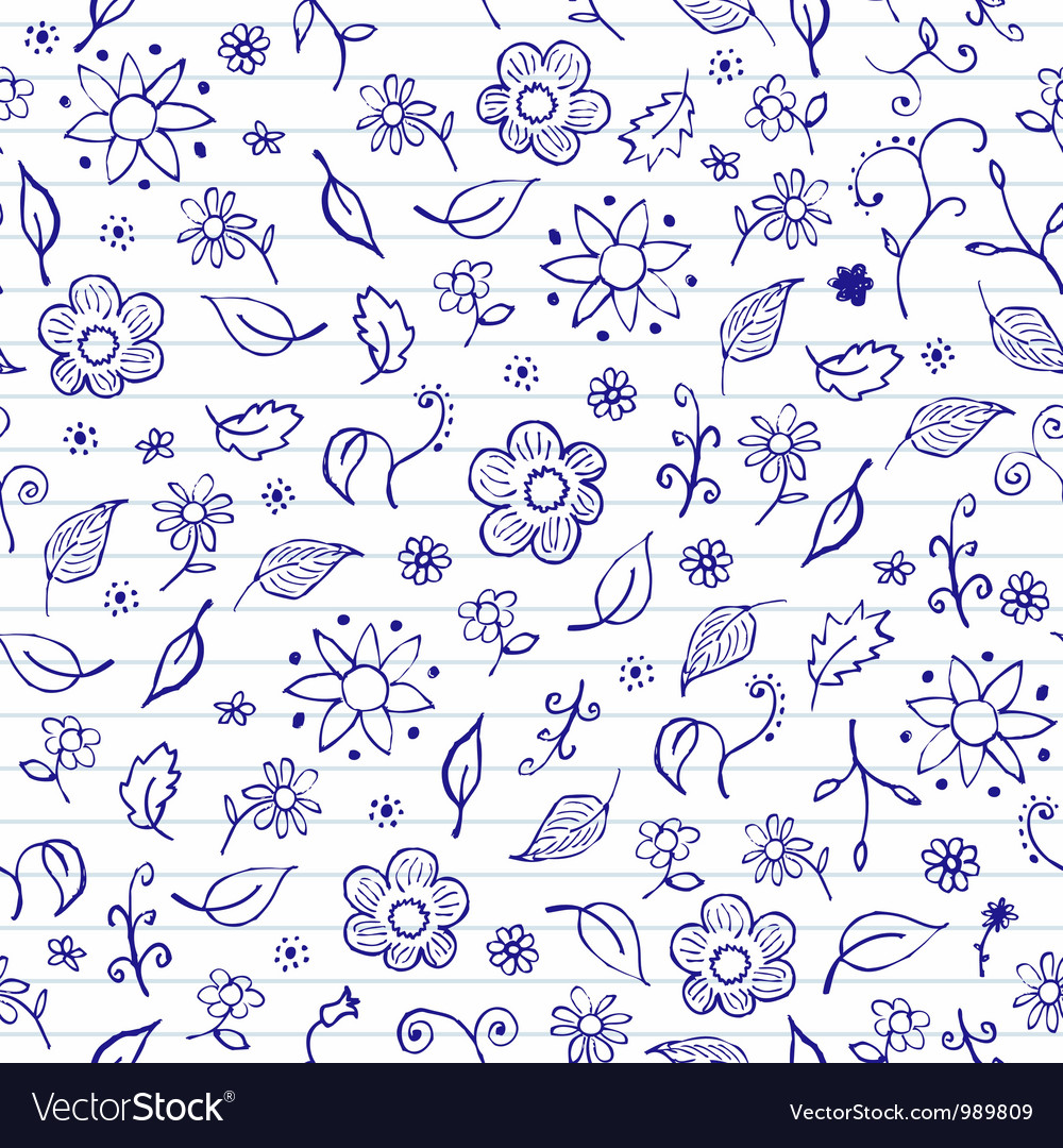 Notebook doodles seamless pattern