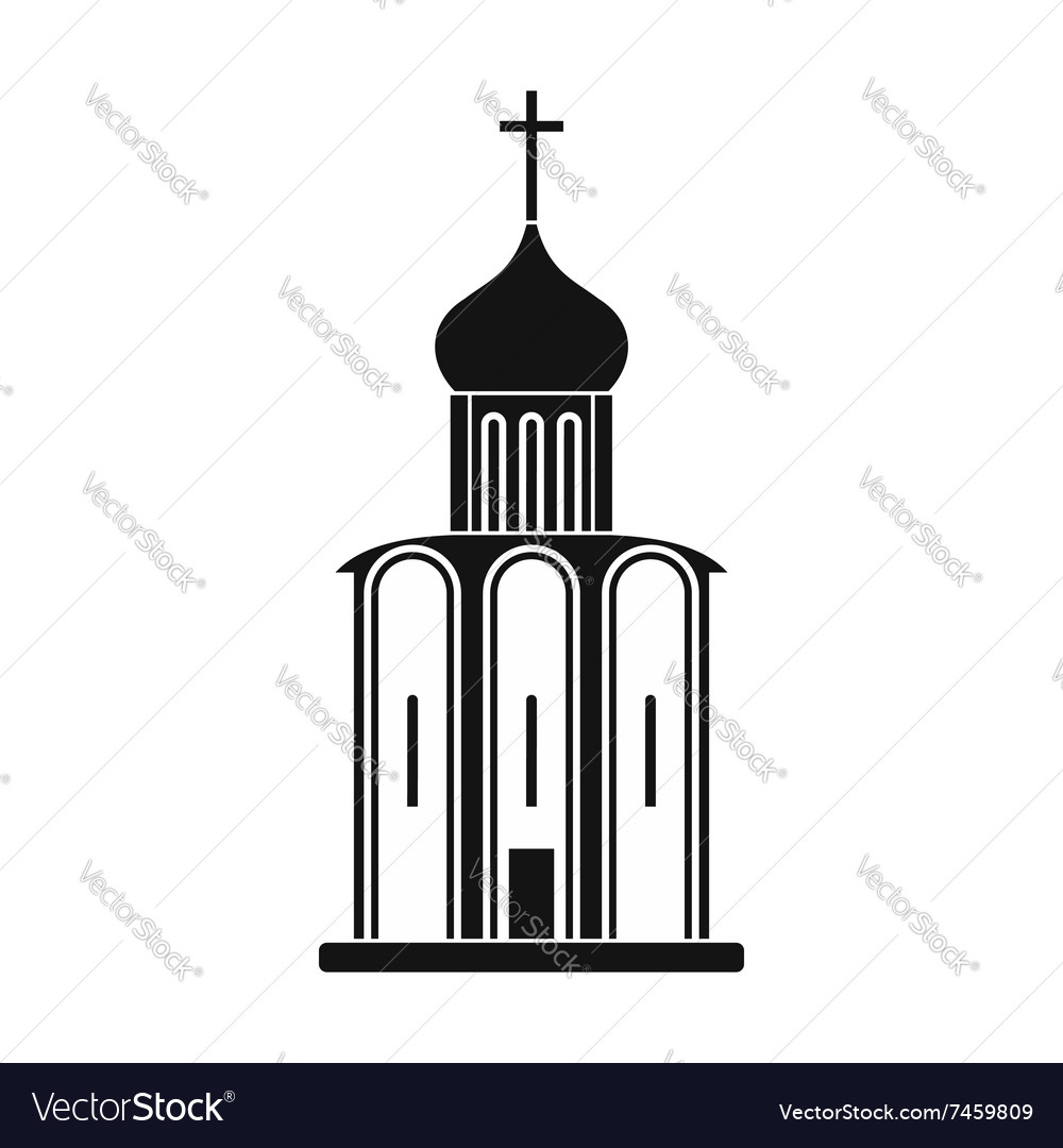 Orthodox church black simple icon Royalty Free Vector Image