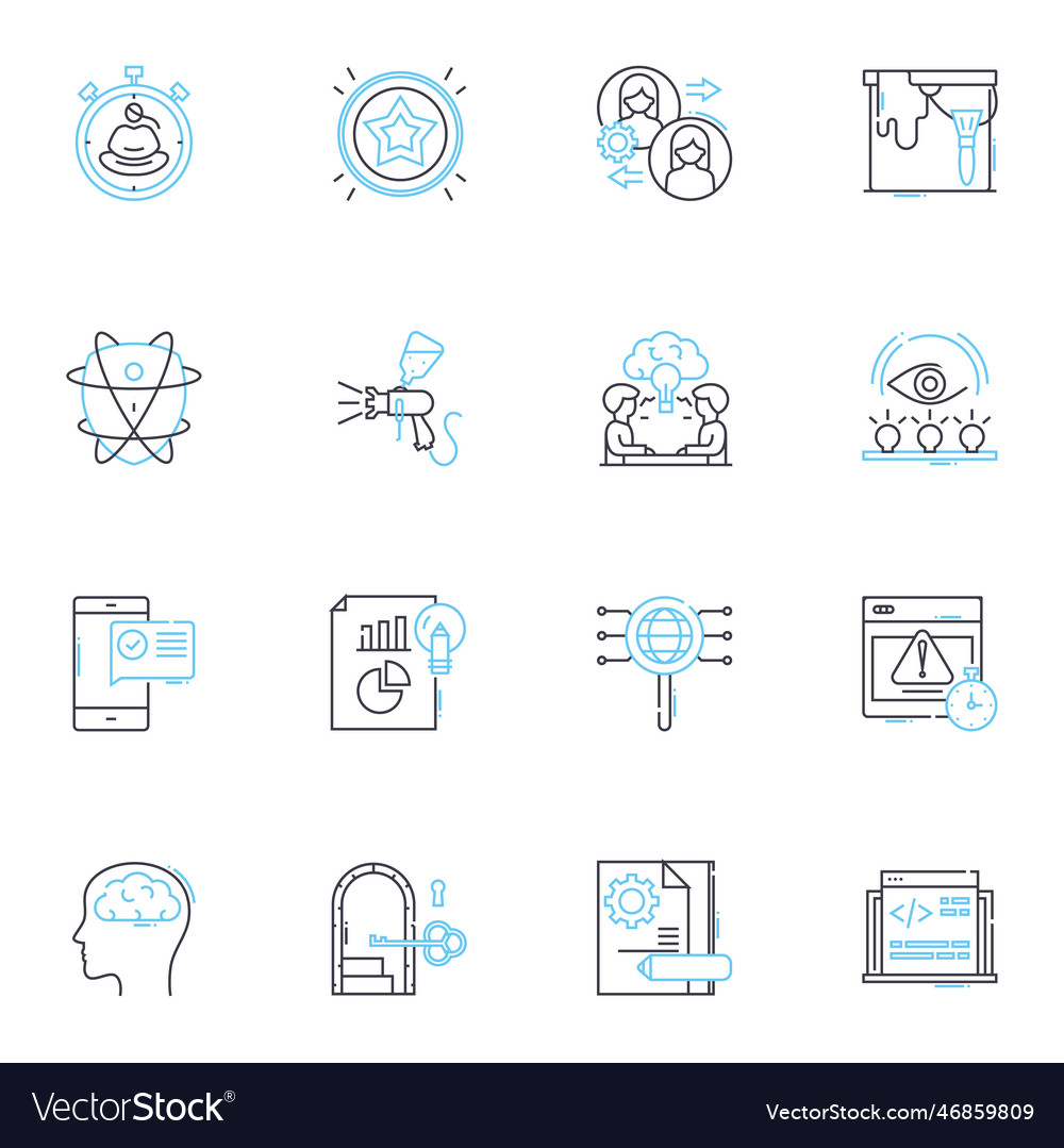 Perception and intuition linear icons set insight
