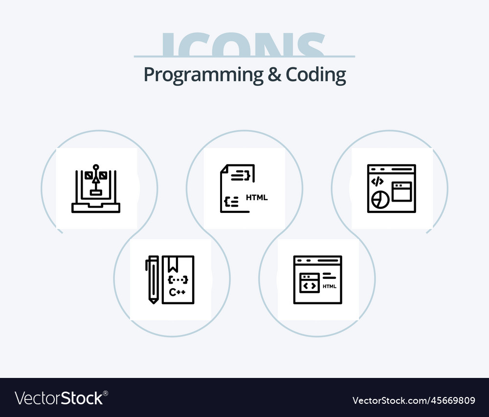Programmierung und Kodierung der Linie Icon Pack 5