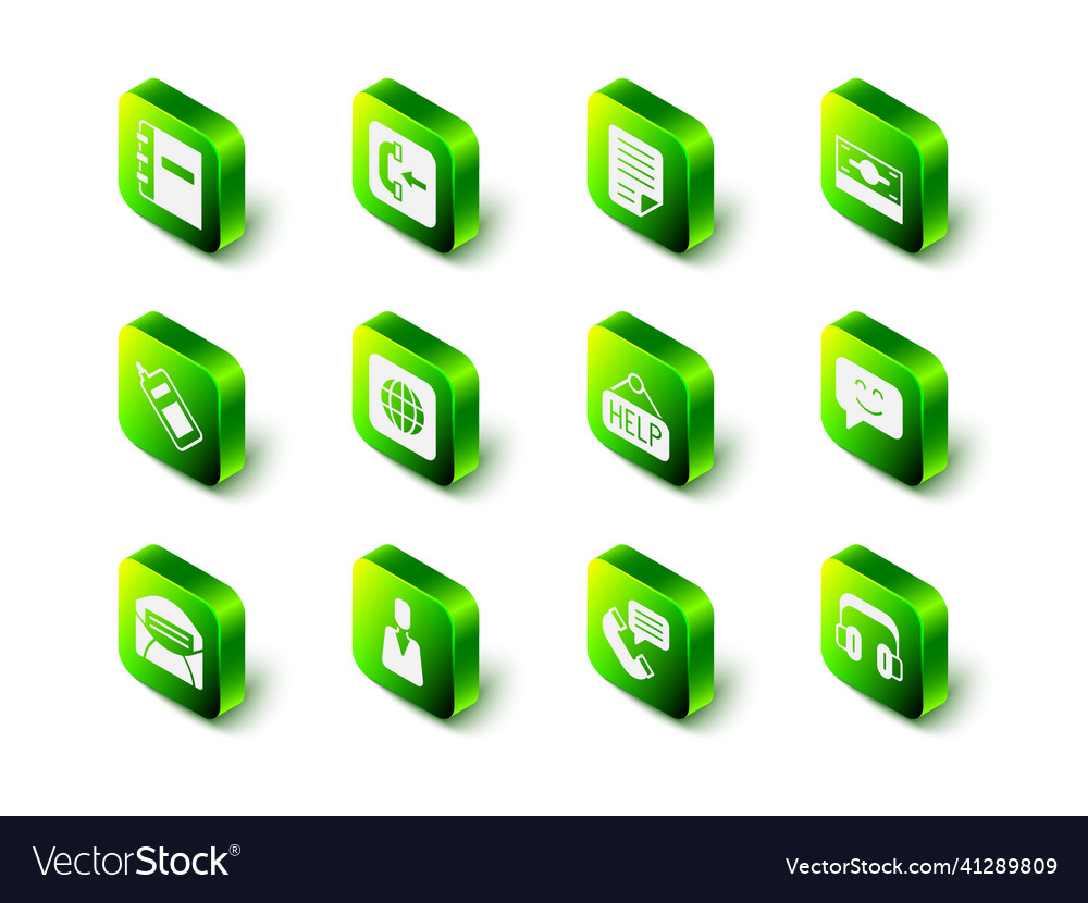 Set incoming call phone file document stacks vector image Set incoming call phone file document stacks