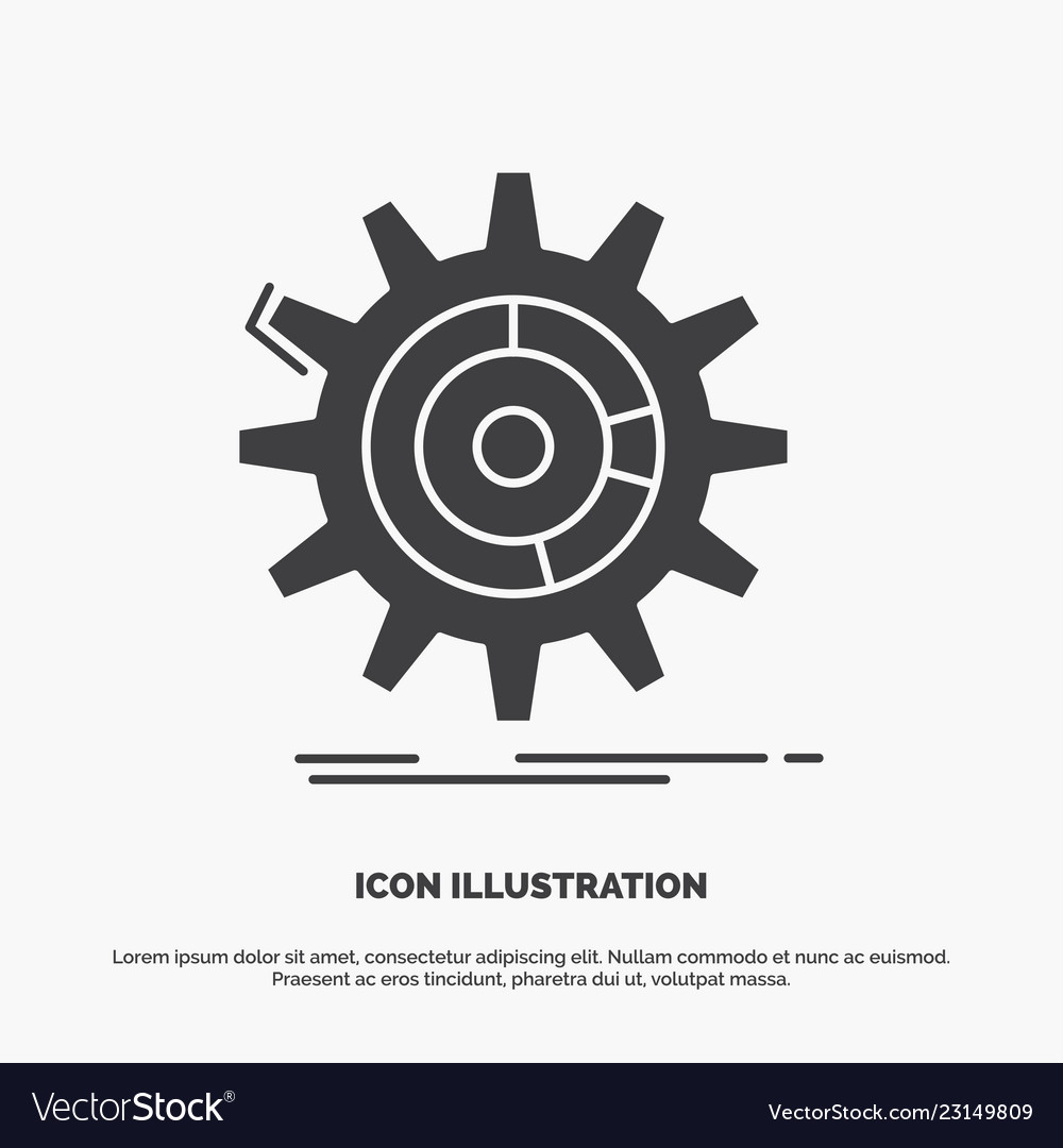 Setting data management process progress icon vector image Setting data management process progress icon