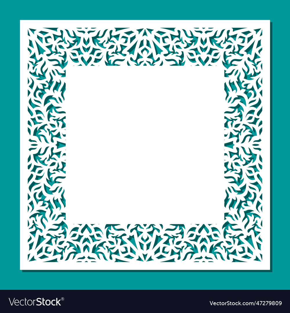 Square blank with openwork edge vector image Square blank with openwork edge