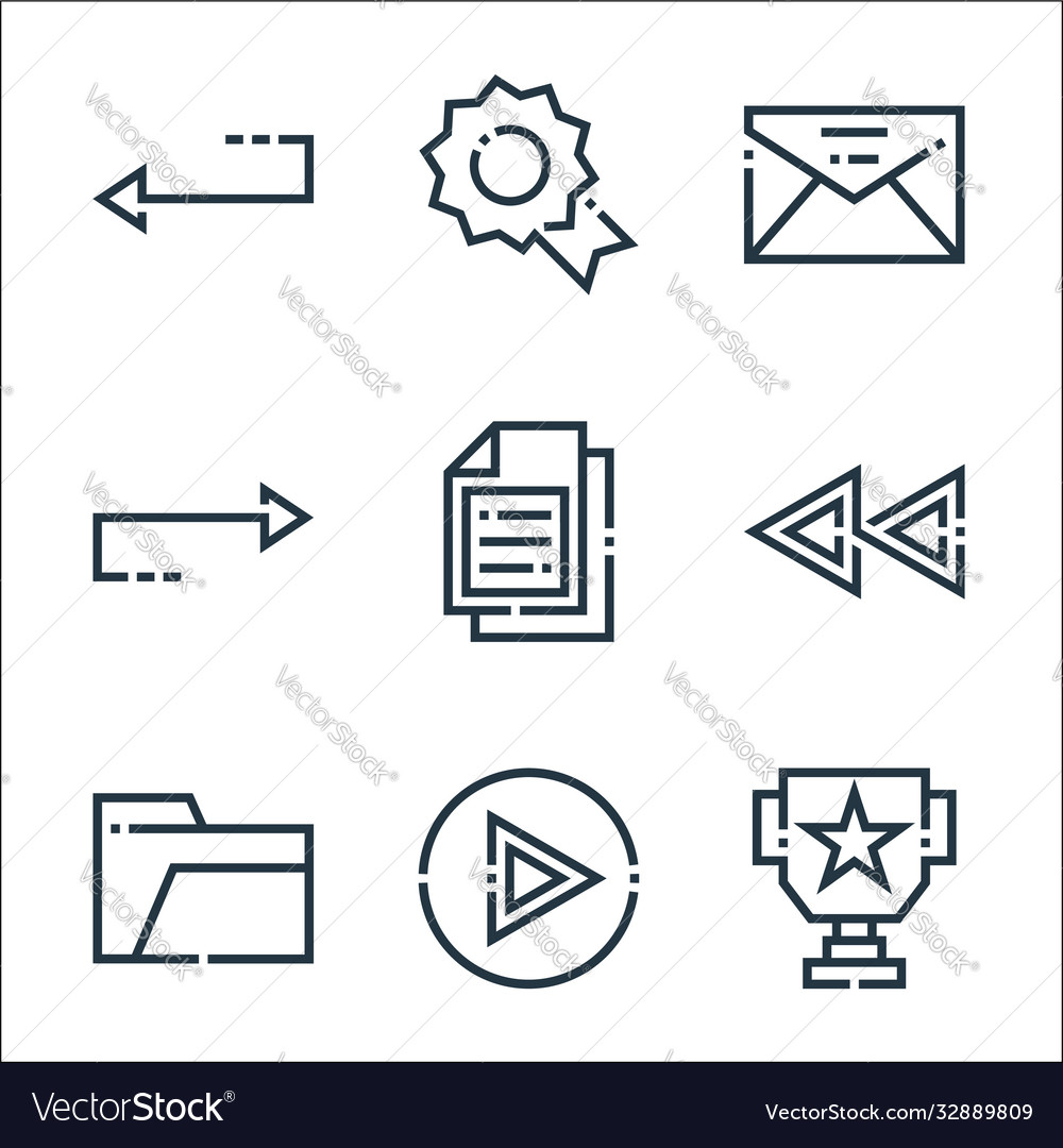 Web essentials line icons linear set quality vector image Web essentials line icons linear set quality