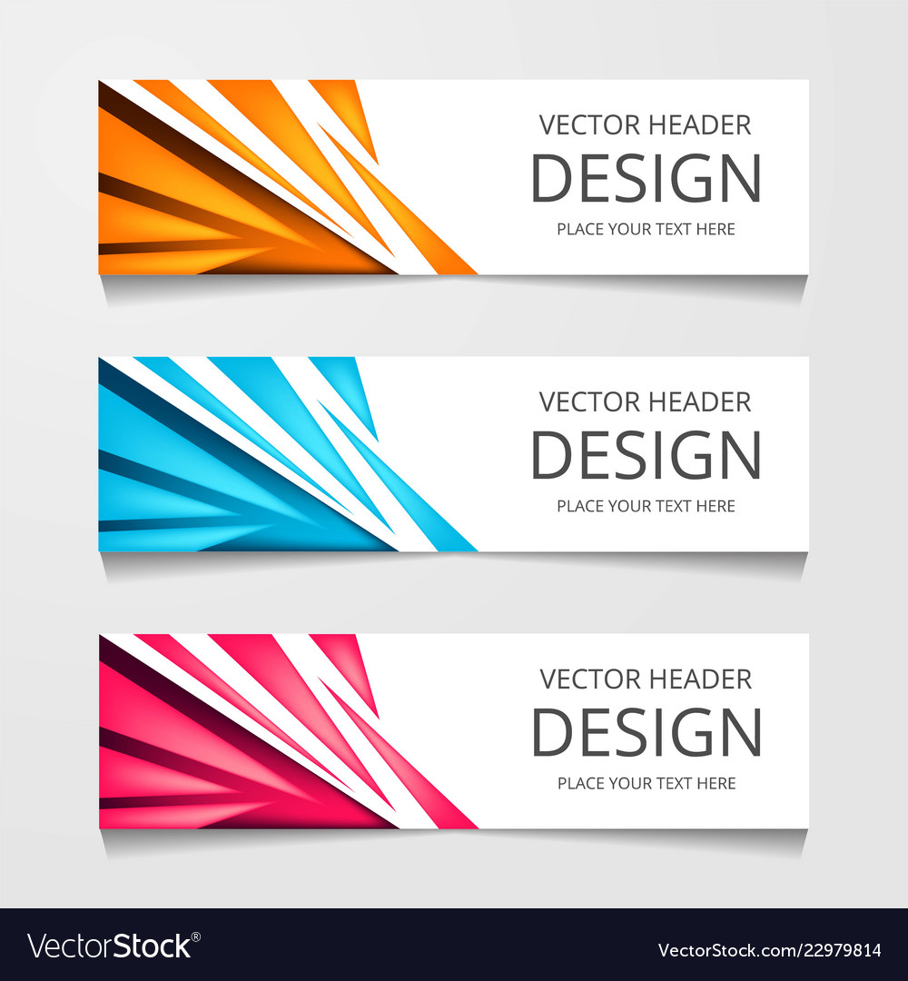 Abstract design banner web template with three Vector Image Abstract design banner web template with three