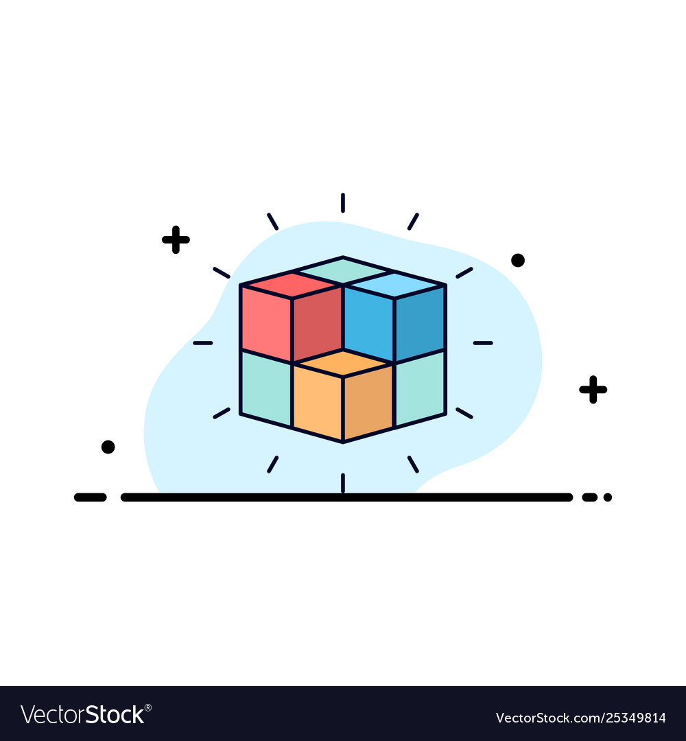 Box labyrinth puzzle solution cube flat color icon vector image Box labyrinth puzzle solution cube flat color icon