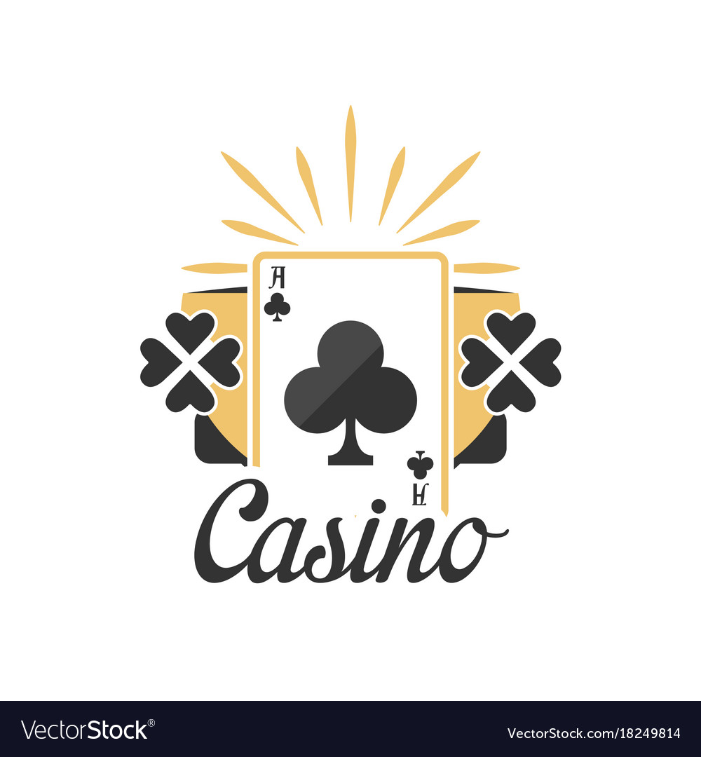 Casino logo vintage gambling badge or emblem