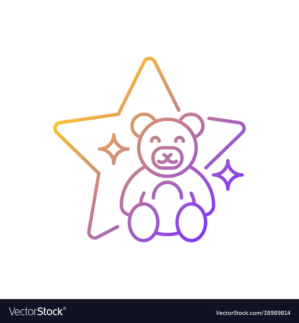 Children show gradient linear icon vector image Children show gradient linear icon