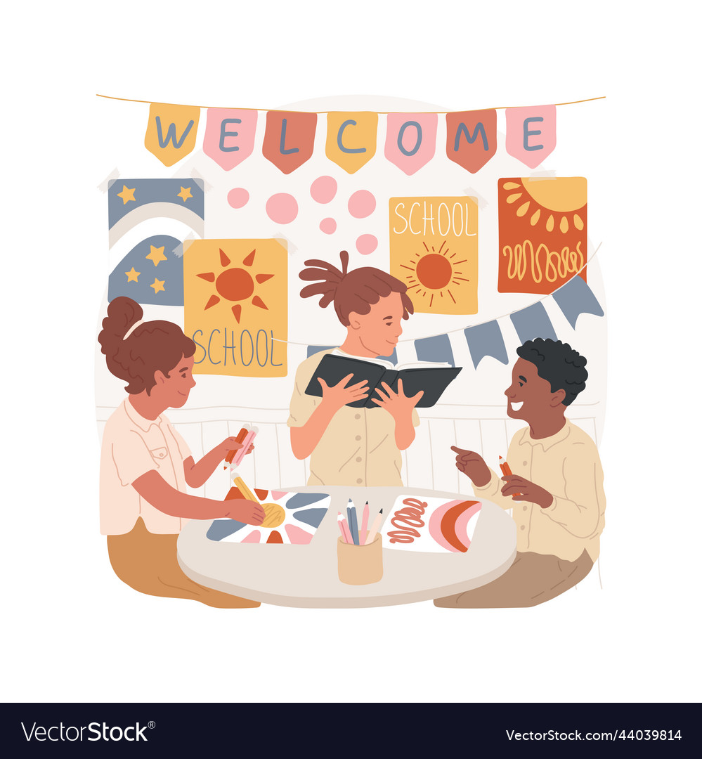 Classroom design isolated cartoon