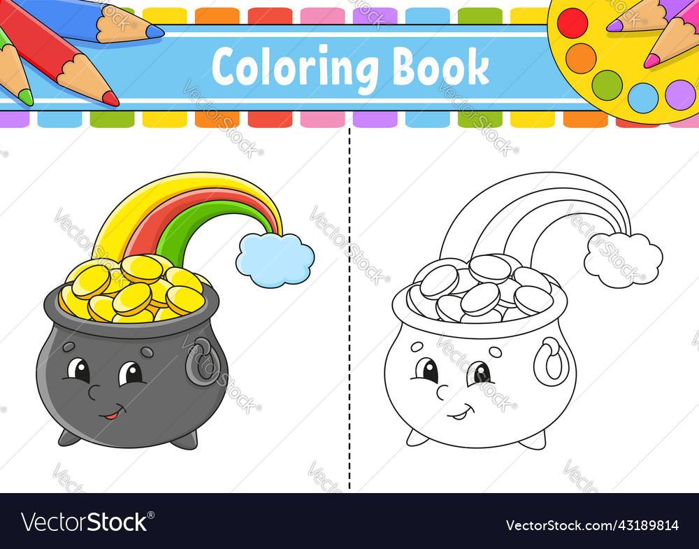 Coloring page for kids cartoon character black