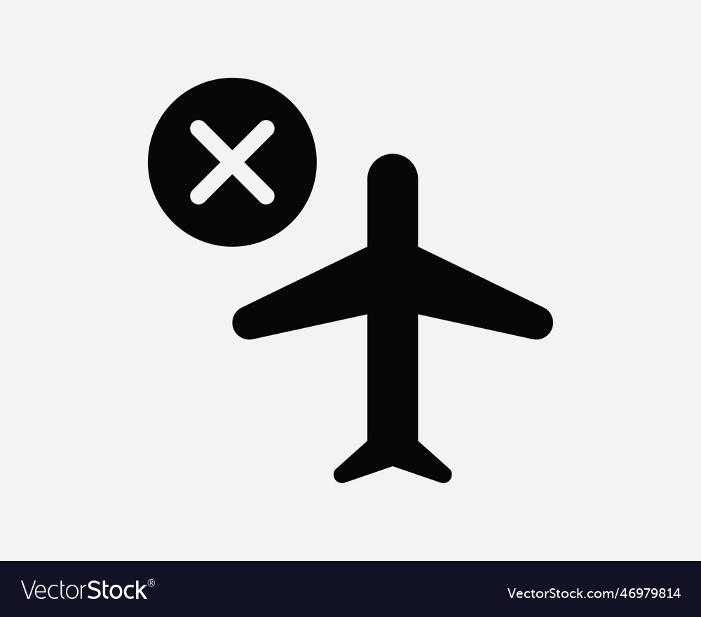 Flight cancelled icon vector image Flight cancelled icon