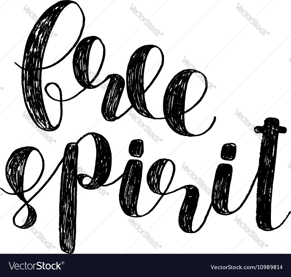 Free spirit brush lettering