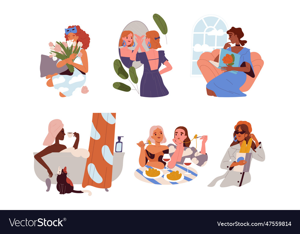 Girls on vacation Royalty Free Vector Image - VectorStock