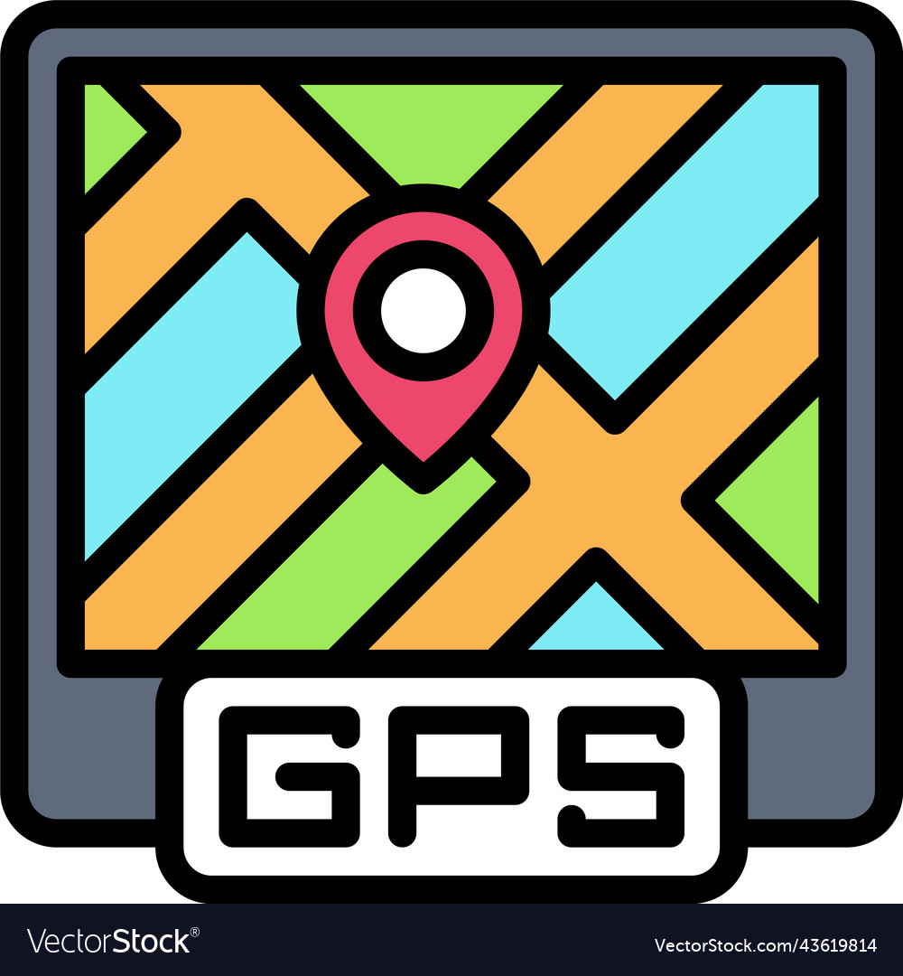 Gps on tablet icon location map and navigation