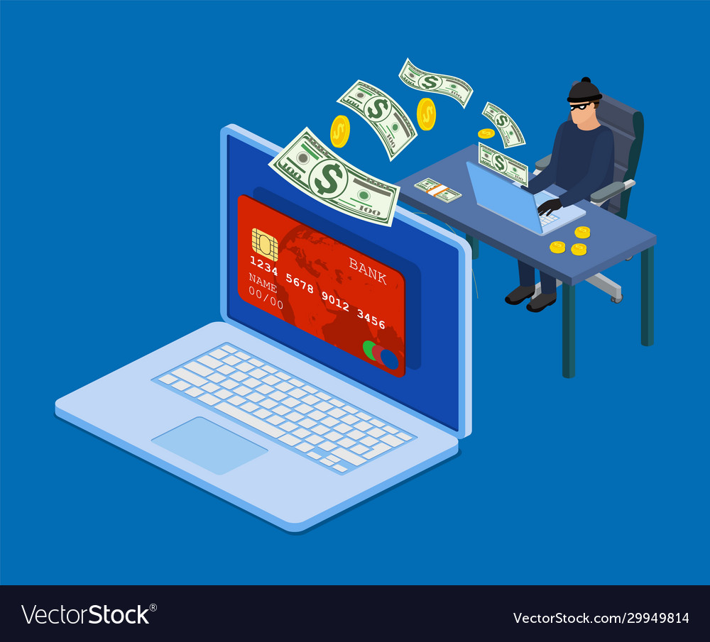 Internet phishing and hacking attack concept vector image Internet phishing and hacking attack concept